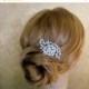 SALE - Vintage Inspired Bridal Hair Comb, Wedding Hair Accessories, Rhinestone Hair Combs, leaf hair comb -Made to order