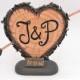 Rustic Wedding Cake Topper - Personalized  Cake Topper - Keepsake Wedding Cake Topper