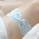 Blue lace garter, wedding garter,  lace garter, bridal garter, lace keepsake garter, something blue