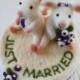 Wedding cake toppers custom made, needle felted animals and birds sculpture
