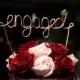 Engaged, Cake Topper, Custom Made, Wire Cake Toppers - "engaged" EXPRESS POSTAGE
