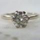 A Vintage .69 Carat Diamond Solitaire in 14kt White Gold Engagement Ring - Carmen