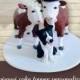 Rustic wedding cake topper cows and dog Custom cows wedding Personalized cake topper with cow and dog figures Rustic cake topper