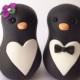 SALE was 70 READY to SHIP Penguin love Wedding Cake Topper Handmade