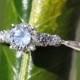 5 stone Diamond Engagement Ring - 14K White Gold - wedding- brides - engagement - Bp033