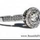 1.50 carat Round - Double Halo - Pave - Antique Style - Diamond Engagement Ring 14K white gold - Weddings - Bp019