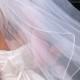 Bridal Veil, Cascade Wedding Veil, Single Tier Veil, Satin Cord Edge Veil, Satin Cord Trim, Made-to-Order Veil, Custom Veil