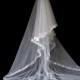 Long Wedding Veil, Radiance Veil, 2 Tier Veil, Cathedral Veil, Sheer Organza Ribbon Veil, Made-to-Order Veil, Handmade Veil