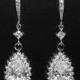 Cubic Zirconia Bridal Earrings Chandelier Crystal Wedding Earrings Luxury CZ Wedding Earrings Sparkly Dangle Crystal Earrings Bridal Jewelry
