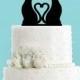 Cats in Love, Tails Create Heart Acrylic Wedding Cake Topper