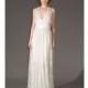 Douglas Hannant - Fall 2012 - Nicole Sleeveless Lace Sheath Wedding Dress with V-Neckline and Halter Straps - Stunning Cheap Wedding Dresses