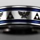 Free Engraving Top Quality Legend of Zelda Design Silver Pipe With 2 Blue Lines Men's Tungsten Ring Comfort Fit Design His/Her Wedding Ring