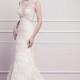 2017 Dreamy Scoop Sheath/Column Sleeveless Beading and Applique Lace Court Train Designer Wedding Dress - dressosity.com