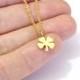 Four leaf clover necklace, Clover Necklace In Gold Necklace Minimalist Layered Necklace, Shamrock Pendant, Birthday gift, Best friend gift,
