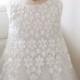 Lace Flower Girl Dress- White  Flower Girl Dress- Couture Flower Girl Dress- Birthday Lace Girl Dress