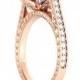 Rose Gold Engagement Ring, 2.25 Carat Moissanite Engagement Ring, Vintage Halo Diamond Ring, Art Deco Engagement Ring, Filigree Ring