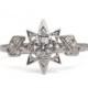 Diamond Art Deco Star Engagement Ring