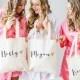 Personalized Bag Gift for Bridesmaids, Name Tote Bags Canvas w/Striped Ribbon Gift for Wedding Bridal Party, Birthday Gift ( Item - BPB300)