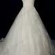 Beautiful strapless princess lace ball gown wedding dress
