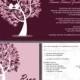 Wedding Invitations - Fall Wedding - Squirrels in a Tree - Lilac and Eggplant Purple - Custom Colors