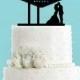 Famous Las Vegas Sign and Couple Kissing Acrylic Wedding Cake Topper