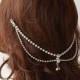 Bridal Hair Accessory, Bridal Head Chain, Pearl Hair Jewelry, Bridal Headpiece, Wedding Headpiece, Wedding Headband
