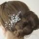 Wedding Hair Comb, Bridal Hair Comb, Pearl and Crystal Hair Comb, Wedding Headpiece, Bridal Hair Piece, Bridal Hair Accessory, Flower Comb