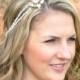 Grecian Bridal Headband - Ivory Pearl Wedding Headband - Mother of Pearl Wedding Headband - Tie Headband - Gold Wedding Hair Piece