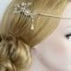 Pearl Wedding Halo Forehead Band Matt Silver Leaf Headpiece Bridal Hair Accessory ASHER