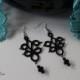 Neri orecchini al pizzo chiacchierino, blacks earrings, tattings earrings, regalo per lei, orecchini pendenti, handmade, made in Italy