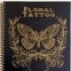 Adult Coloring Book - Floral Tattoo - Gold Foil Cover - 44 Pages on Thick Paper - Beautiful Gift under 50 - Artist Quality Tattoo Sketchbook
