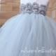 Grey Flower Girl Tutu Dress baby dress toddler birthday dress Baby wedding tutu dress Newborn 2T 3T 4T 5T 6T