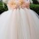 Flower Girl Dress Blush peach Ivory tutu dress baby dress toddler birthday dress wedding dress 1T 2T 3T 4T 5T 6T