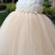 Flower Girl Dress Champagne Ivory tutu dress baby dress toddler birthday dress wedding dress 1T 2T 3T 4T 5T 6T