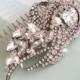 1920s Art Deco Great Gatsby Inspired Crystal Pearl Comb Wedding Hair Accessory-Vintage Art Deco Bridal Crystal Comb Headpiece-"SARA pearl"
