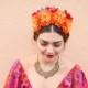 Day of the Dead Flower Crown, Frida Kahlo Headpiece, Mexican, Headpiece, Floral Crown, Frida, Marigolds, Bohemian, Costume, Headband, Fiesta