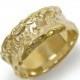 Raw wedding ring. Wide wedding band. Gold wedding ring. Special wedding ring. Unique wedding ring. 14k yellow gold  (gr-9263-1223)