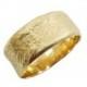 14K gold Hand Molded wedding band. Hand made wedding band. Wide wedding band. Raw wedding ring. Unisex wedding ring (gr-9337-1227)