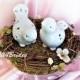 Bird nest love bird wedding cake topper, rustic, garden, woodland wedding cake topper