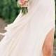 Romance simple boho beach wedding dress with thin straps