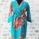 Teal Floral Print Bridal Robe and 10 other colours