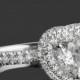 1.70 Carat Heart Shaped Diamond Engagement Ring, Heart Cut Diamond Ring, Double Halo Engagement Ring, Pave Set Diamonds, 18k White Gold,