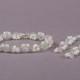 Bridal Swarovski Jewellery Set, Wedding Swarovski White Pearls Set, Swarovski Crystal Bicone Jewellery Set, Earrings Bracelet Necklace, UK