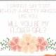 Will You Be My Flower Girl Proposal coral cream Wedding Printable Cannot Say I Do Pretty Princess  5x7 INSTANT DOWNLOAD Digital File diy