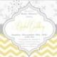 Snowflake Baby Shower Invitation in Yellow & Gray. DIY Printable Winter Bridal Shower, Baby Shower or Birthday Invitation.