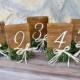 Rustic Wedding Table Numbers Moss Raffia. Wooden Numbers Table. Hand Painted Wedding Number Table. Rustic Wedding. Country wedding.