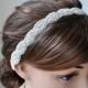 Ready To Ship - Wedding Hair Accessory, Beaded Headband, Bridal Headband, Crystal Ribbon Headband, rhinestone headband, hair accessories