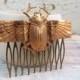 Egyptian Scarab Beetle Gold Hair Comb - Isis - Split Personality Designs