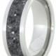Contemporary Black Concrete Ring, Titanium Ring for Woman's or Men's Wedding Band