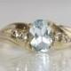 Blue Topaz Engagement Ring Vintage 10k Yellow Gold Ladies Size 7 Gemstone Bridal Wedding Jewelry